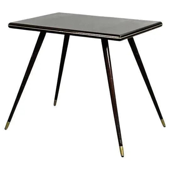 Mid-Century Modern Italian Rectangular Coffee Table in Wood and Brass, 1950s For Sale - Image 13 of 13