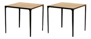 Esquisse' Parchment and Wrought Iron Side Tables by Design Frères - A Pair