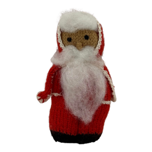 Vintage 1970s Hand Knit Scandinavian Folk Art Santa Claus Father Christmas Decor Ornament