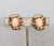 1970s Vintage 1973 Signed Napier Modernist Goldtone Faux-Coral Cabochon Clip Earrings - 2 Pieces For Sale - Image 5 of 7