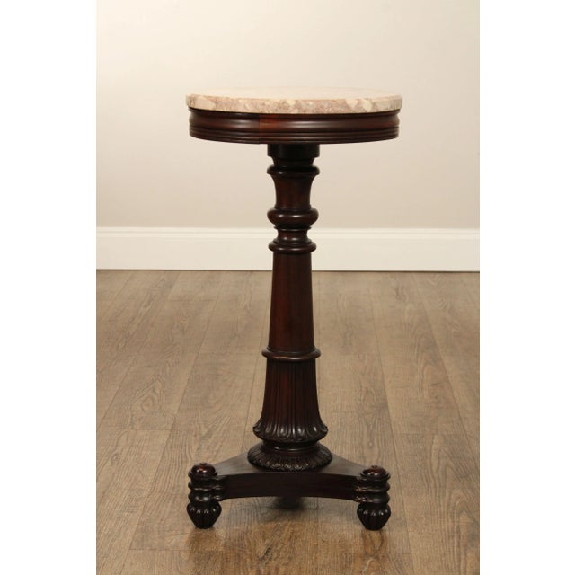 Antique Classical Mahogany Marble Top Pedestal For Sale - Image 9 of 12