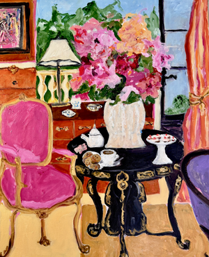Park Avenue Peonies Impressionist Acrylic Painting