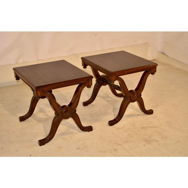 Traditional Pair of Edwardian Mahogany Side Tables From England, Circa 1900 For Sale - Image 3 of 10