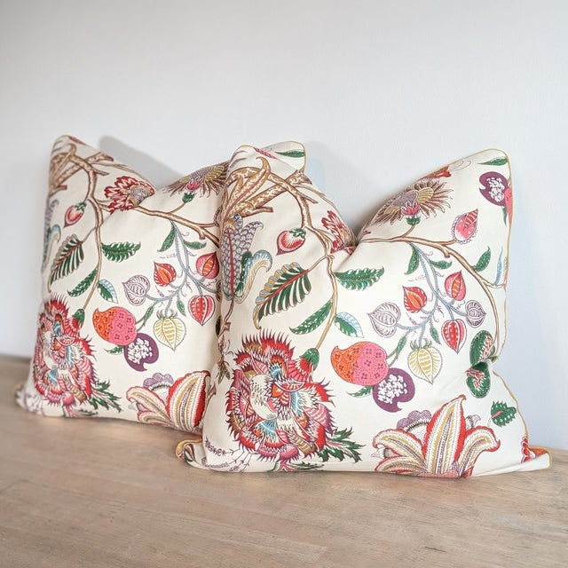 Not Yet Made - Made To Order Brunschwig & Fils Aravali Floral Pillows in Rust and Olive For Sale - Image 5 of 7