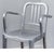Emeco 1990s Set of 2 Emeco Brushed Aluminum Bar Stools With Arms For Sale - Image 4 of 6