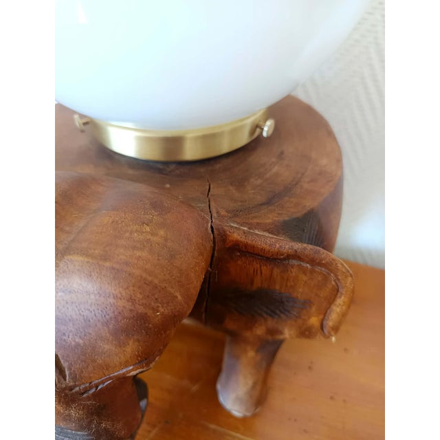 Vintage Elephant and Opaline Table Lamp, 1940s For Sale - Image 10 of 13