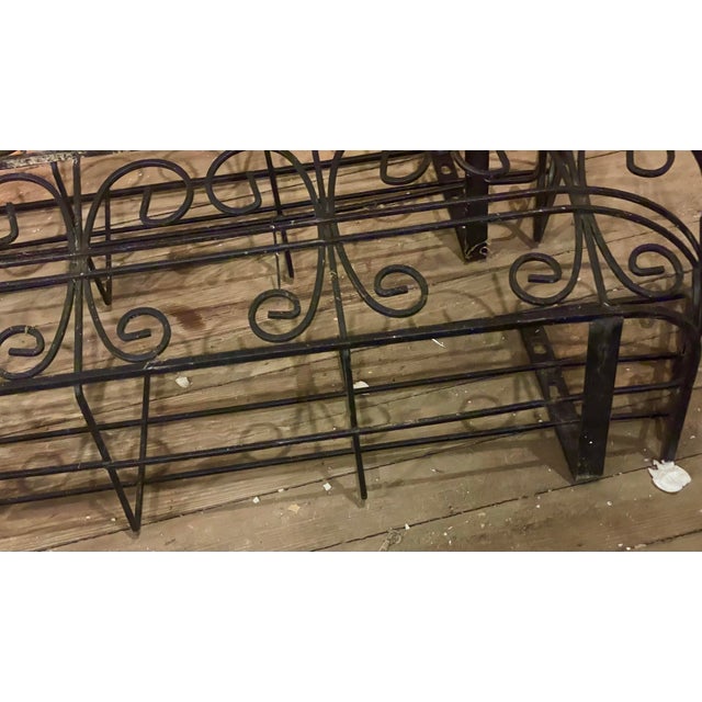 Late 20th Century Mid-20th Century Wrought Iron Wall Planters, Pair of Decorative Boxes For Sale - Image 5 of 12