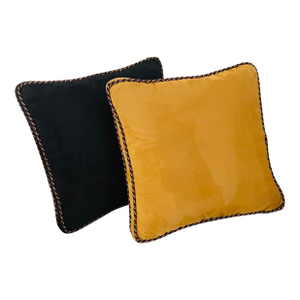 Great Pair Suede Pillows With Decorative Rope