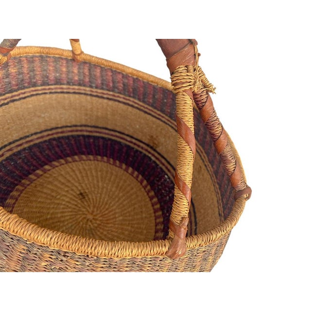 Hand-Woven African Storage Basket, 1960s For Sale - Image 4 of 13