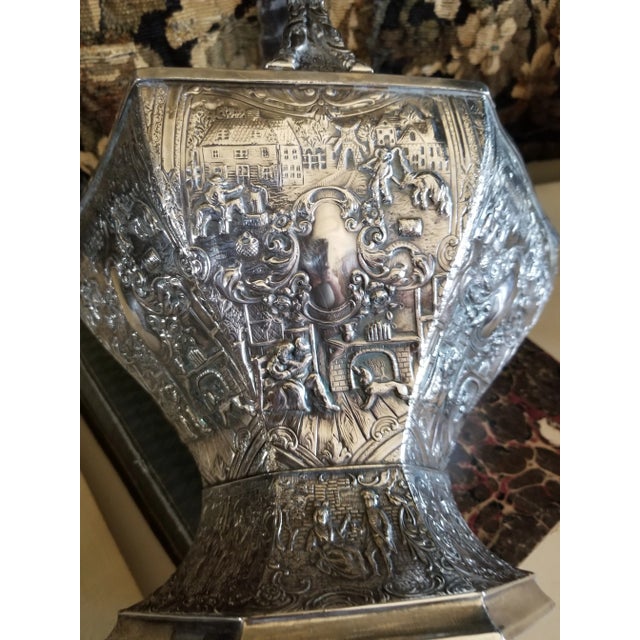 Late 19th Century Antique Dutch Style Silver Plated Basket For Sale - Image 5 of 11