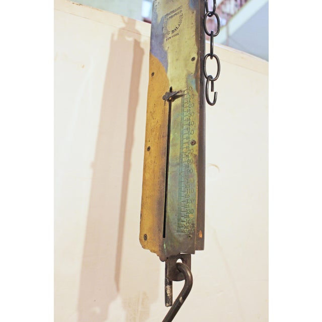 Metal Late 19th-Early 20th Century American Brass and Iron Spring Balance Scale For Sale - Image 7 of 9
