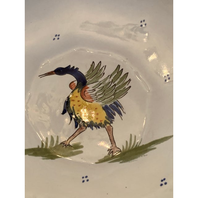 Ceramic French Rouen Style Faience Compote Pedestal Bowl For Sale - Image 7 of 12