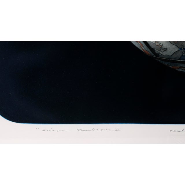 1980s "Unicorn Moebius Ii" - Trial Proof Lithograph in Ink on Laid Paper by Bruce Weinberg For Sale - Image 5 of 7