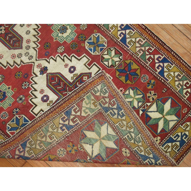 Islamic Zabihi Collection Red Antique Shirvan Rug - 3'6" x 5'6" For Sale - Image 3 of 7