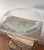 A huge, monumental studio art glass centerpiece platter with etched leaves by Stephen Schlanser, 21st century. A large...