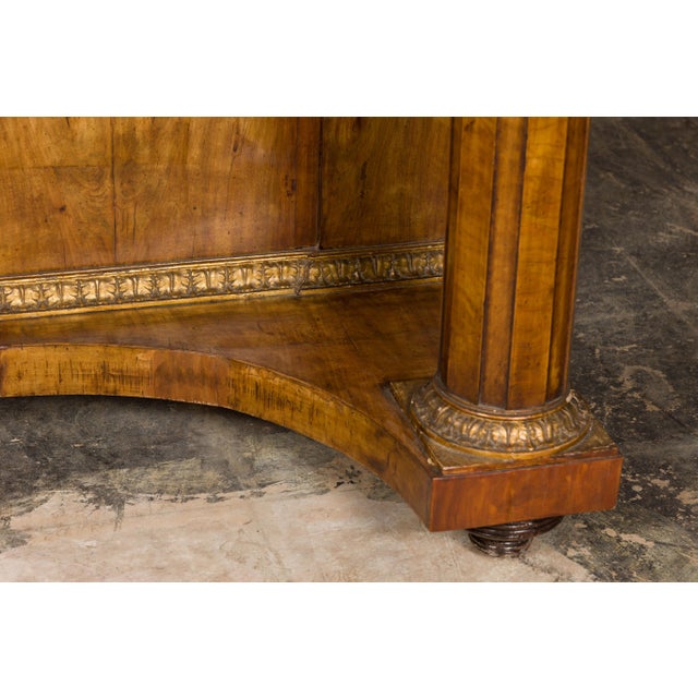French French Napoléon III Period 1860s Walnut Console Table with Original Marble Top For Sale - Image 3 of 12