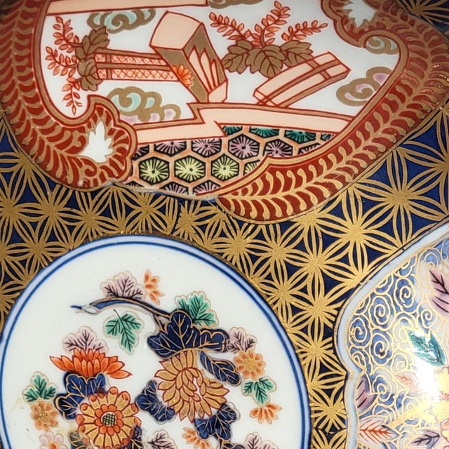 Mid-Century Showa Era Japanese Imari Porcelain Charger and Bowl Kinrande Style Arita Ware For Sale - Image 17 of 17