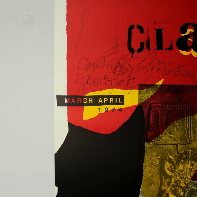 Lithographic Poster for the Antpni Clave Exhibition in New York, 1974, in Very Good conditions. Designed 1970 to 1979