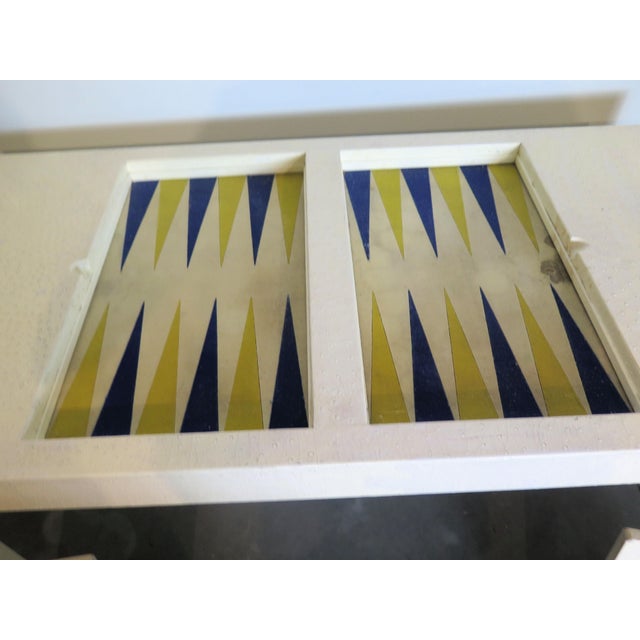 1970s Authentic 1977 Karl Springer Goatskin Backgammon Table For Sale - Image 5 of 11