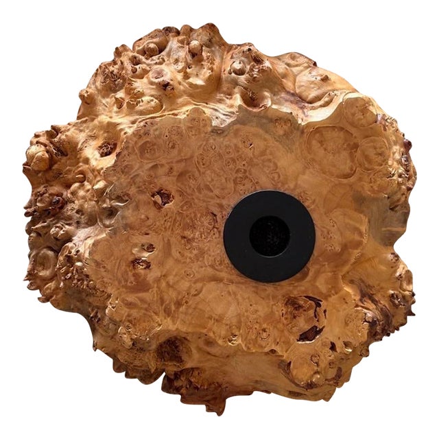 Vintage Large Natural Burl Wood Ikebana Vessel For Sale