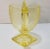 Pattern: Horseshoe Color: Yellow Manufacturer: Indiana Glass Company Date Produced: 1930-1933 Shape: Footed Open Sugar