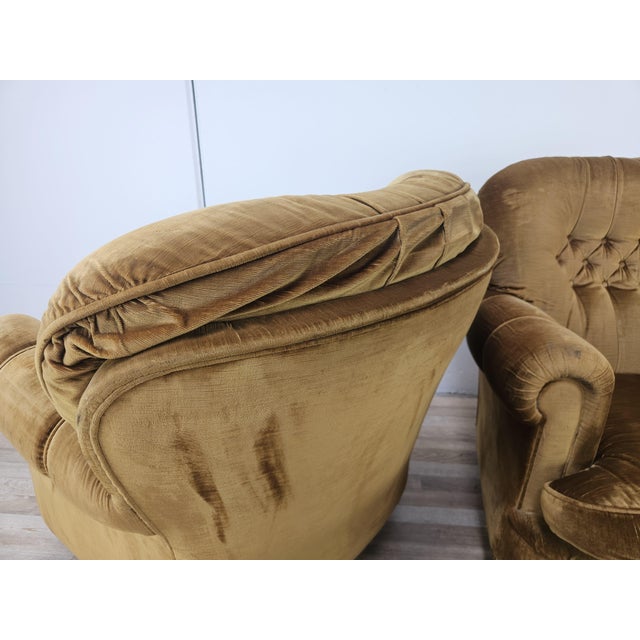 Vintage Velvet Armchairs, 1960s, Set of 2 For Sale - Image 14 of 17