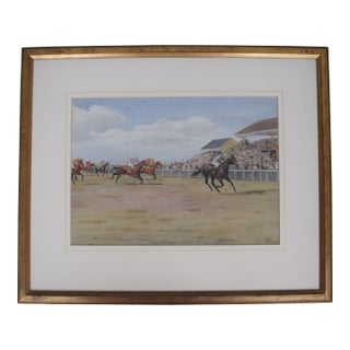 The Duke of Cambridge Handicap 1921 Watercolour by Isaac J. Cullin (1881-1947) For Sale