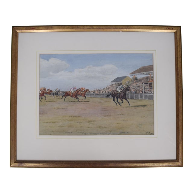 The Duke of Cambridge Handicap 1921 Watercolour by Isaac J. Cullin (1881-1947) For Sale