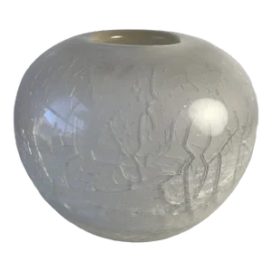 1920's French Art Glass ‘Craquele’ Art Deco Rose Bowl Vase