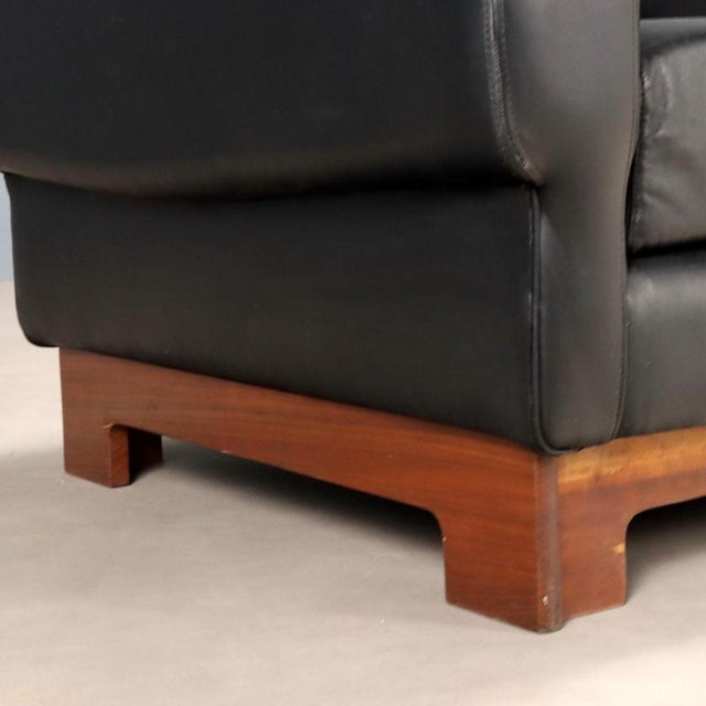 Mid-Century Armchairs in Black Leather, 1970s For Sale - Image 6 of 9