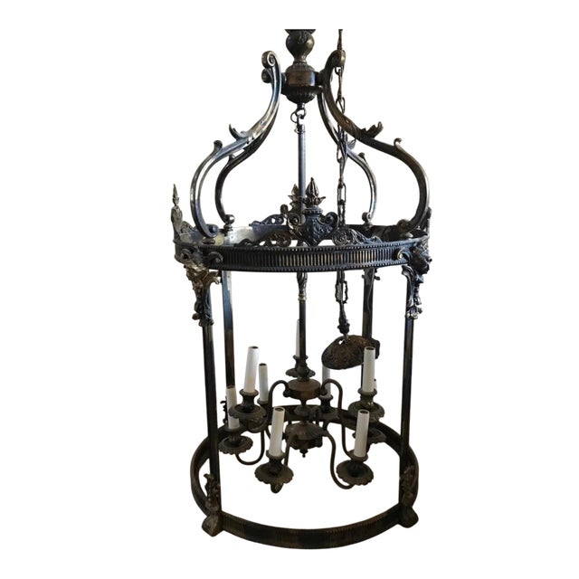 9 Light Traditional European Foyer Pendant / Chandelier For Sale