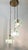 Made in Italy, 1960s. This pendant features thick Nile green hammered glass lampshades and varnished metal parts. The...