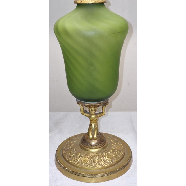 Metal Vintage Table Lamp with Figurative Bronze Base by Lamplove, 1920s For Sale - Image 7 of 12