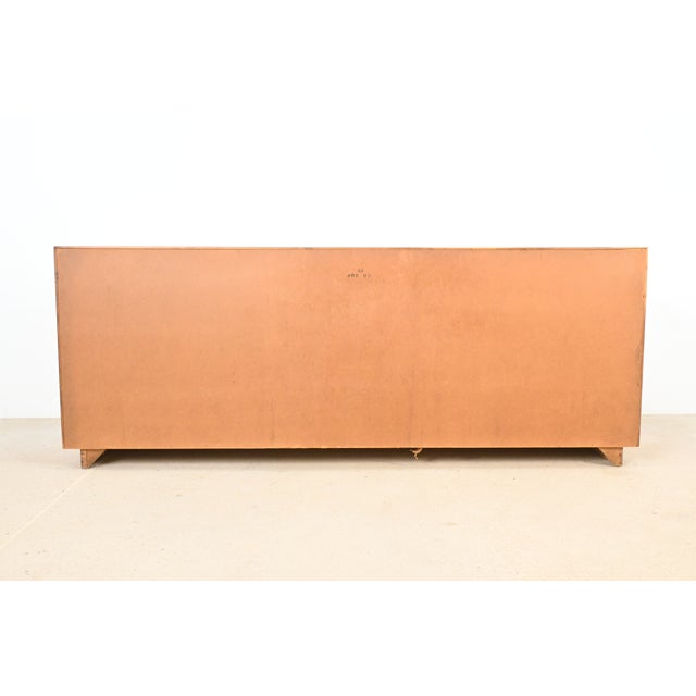 Milo Baughman Style Mid-Century Modern Burl Wood Dresser or Credenza by Lane Furniture | Newly Refinished For Sale - Image 15 of 16