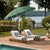 Transform your outdoor space with the Panza 9 ft Crank Umbrella. Featuring a vibrant hunter green canopy and a sleek white...