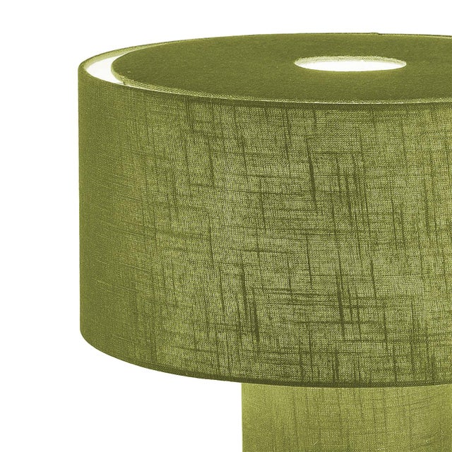 2000 - 2009 Moonlight Table Lamp, Avocado Fabric Shade For Sale - Image 5 of 6