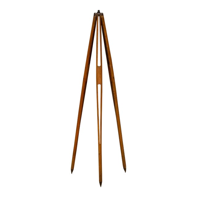 Wooden Surveyor's Transit Scope Tripod C.1940 For Sale