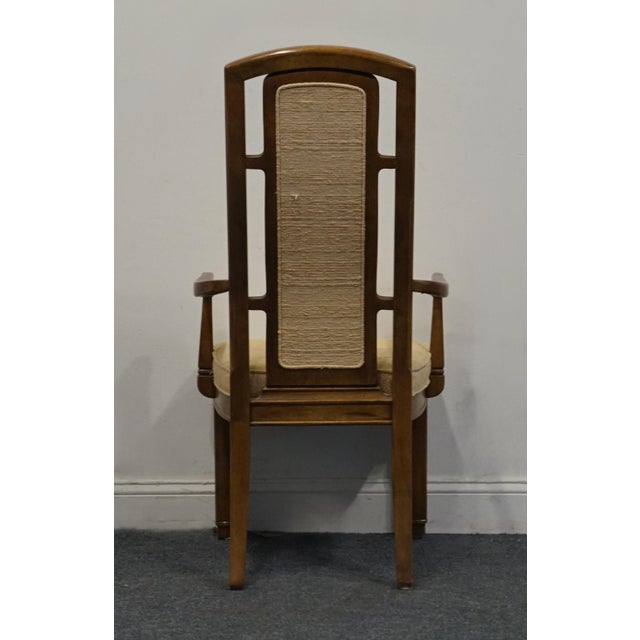 Wood Unique Furniture Contemporary Modern Asian Inspired Dining Arm Chair For Sale - Image 7 of 10