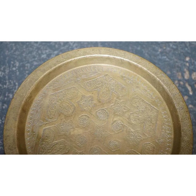 Vintage Moorish Moroccan Brass Folding Tray Table, 1920s For Sale - Image 6 of 14