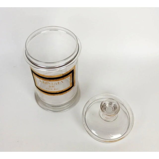 Glass Pharmacy Jar with Cristaux de Soda Inscription For Sale - Image 5 of 11