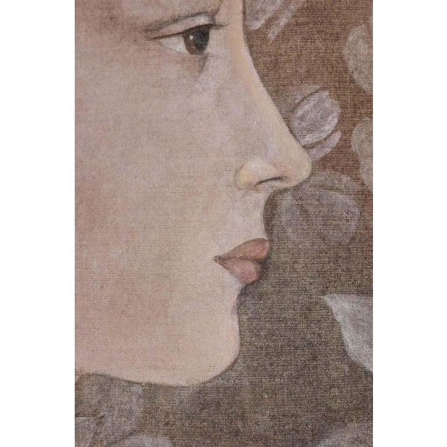 French Artist, Italian Renaissance-Style Portrait, Painted Canvas For Sale - Image 6 of 7