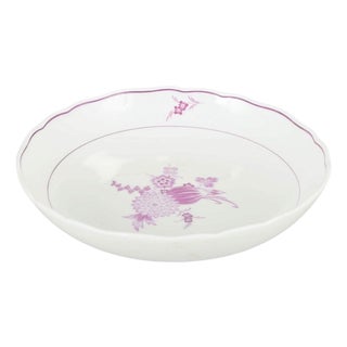 Round Porcelain Bowl with Lilac Floral Motif from Meissen, 1930s For Sale