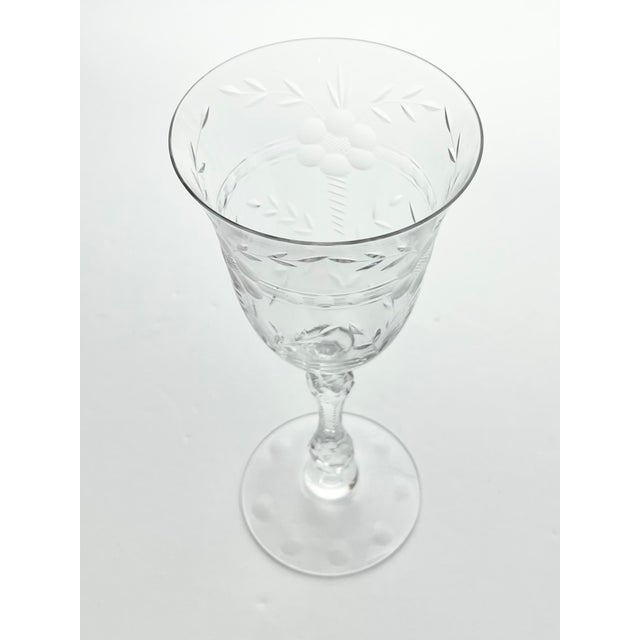 Cambridge Glass Company 1940s Cambridge “Lucia” Pair of Water Glasses For Sale - Image 4 of 7