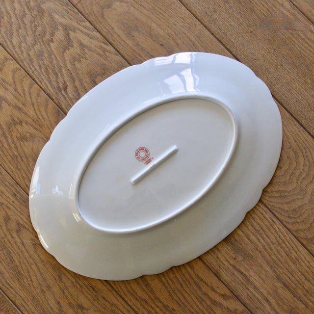 Large Antique Oval Limoges Porcelain Platter with Bird Decor from Charles Haviland, 1930s For Sale - Image 6 of 8