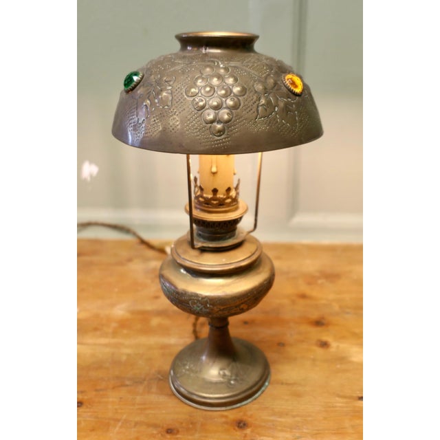 1900 - 1909 French Arts and Crafts Converted Oil Lamp, 1900 For Sale - Image 5 of 7