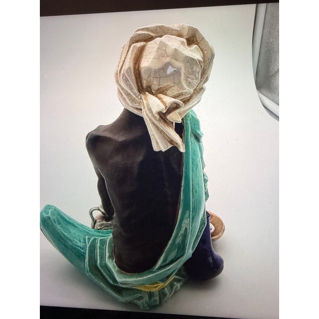 1940s Signed Algora Spain “Bedouin at Rest” Porcelain Figurine Hand Painted Mint Rare For Sale - Image 9 of 11