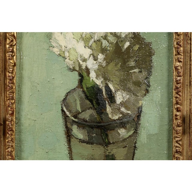 Edward Henry Molyneux (British, 1891-1974) Oil Painting on Canvas - Flowers in a Glass, 1955 For Sale - Image 4 of 7
