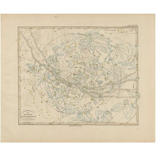 Northern Hemisphere Astronomical Star Constellations Chart, 1858 For Sale