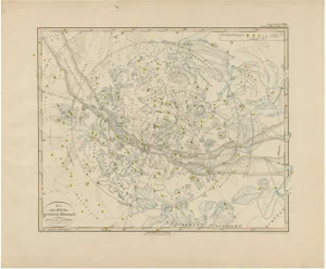 Northern Hemisphere Astronomical Star Constellations Chart, 1858