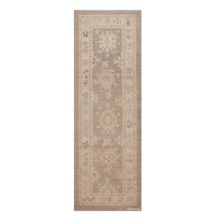 Nazmiyal Collection Modern Turkish Oushak Design Runner Rug For Sale